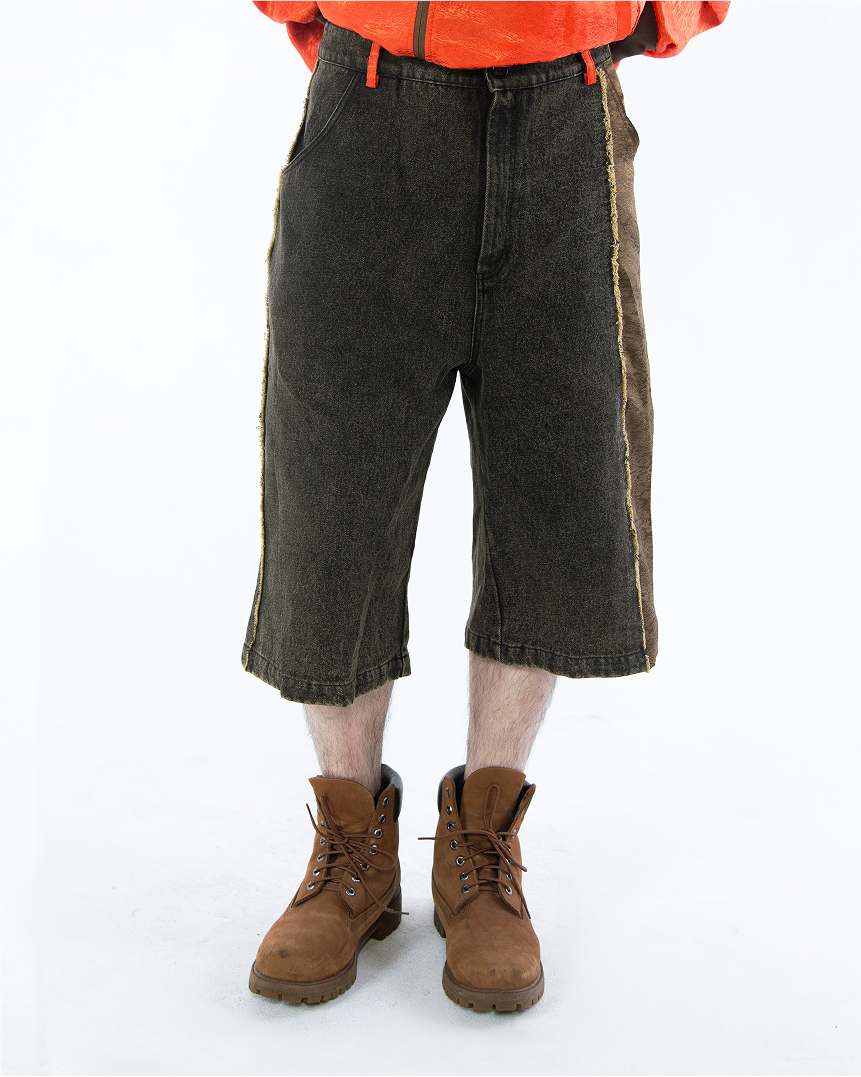 Ye Cargo Denim Shorts Phoenix Red