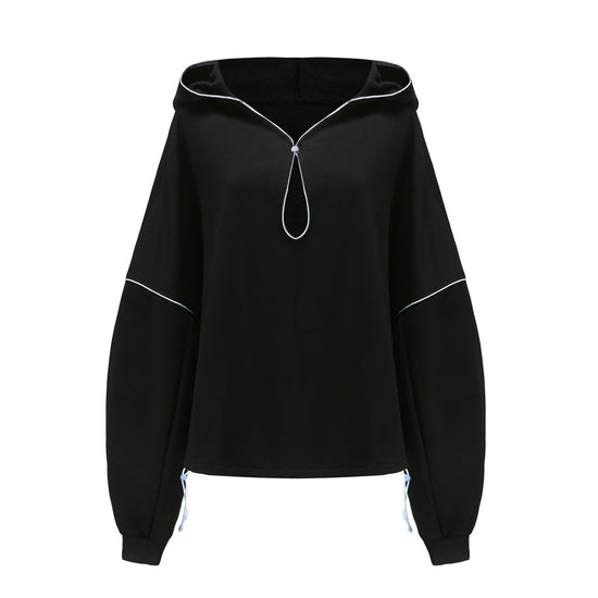 Mugwort x DAWANG Open Neck Drawstring Adjustable Hoodie