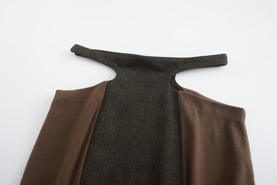 Mi Cutout Maxi Skirt, High/Mid Waist Fit, Cutout Detail on Waist, DA W- Embroidered Patch Belt Loops close up