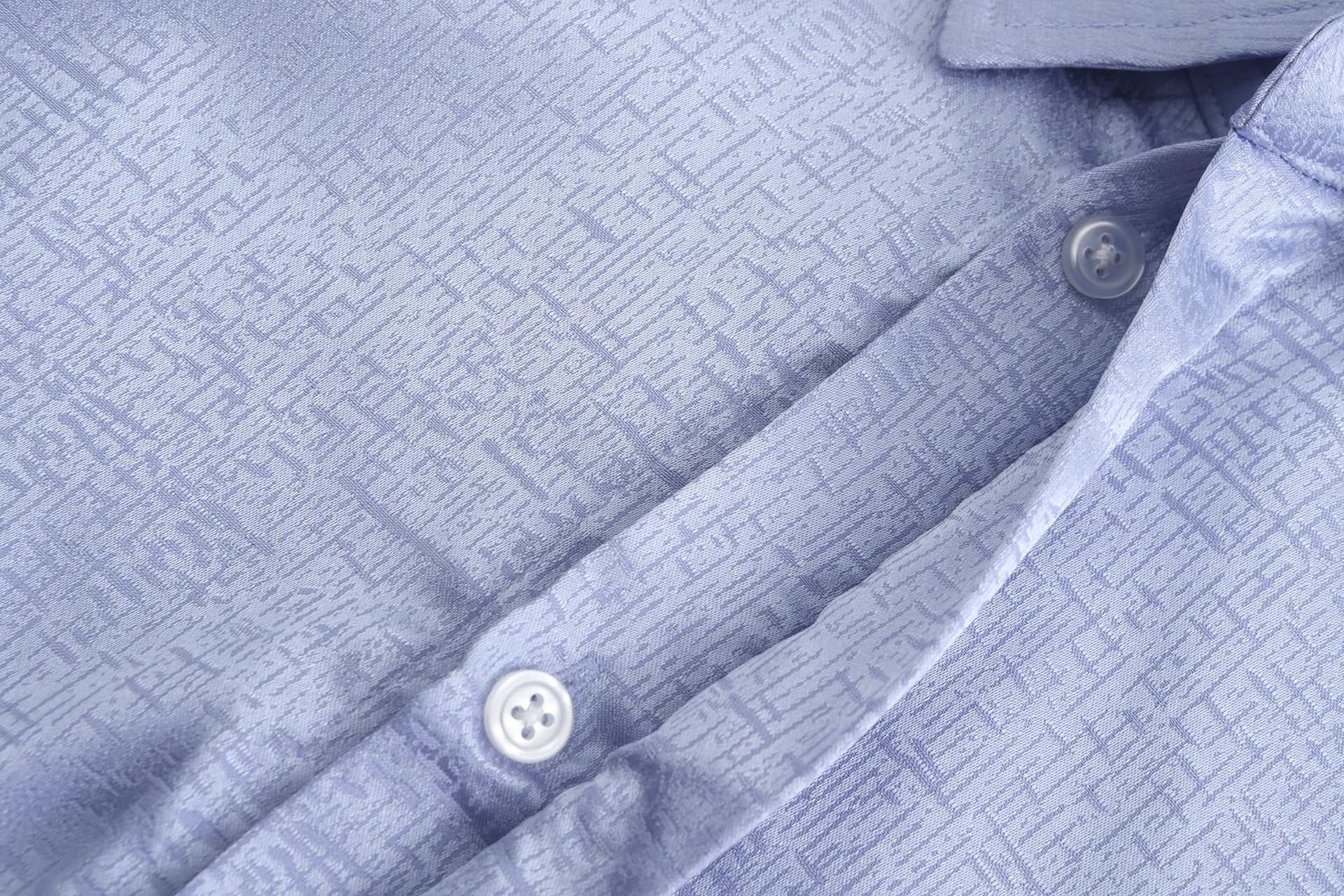 Dori Brocade Straight Collar Shirt, Oversized Fit, purple, button close up