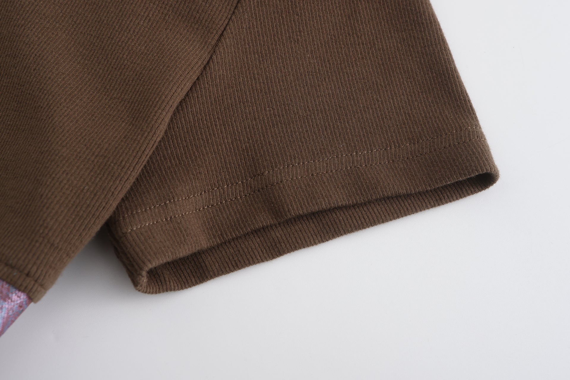 Xu Brocade Patch Knit Crop T Shirt