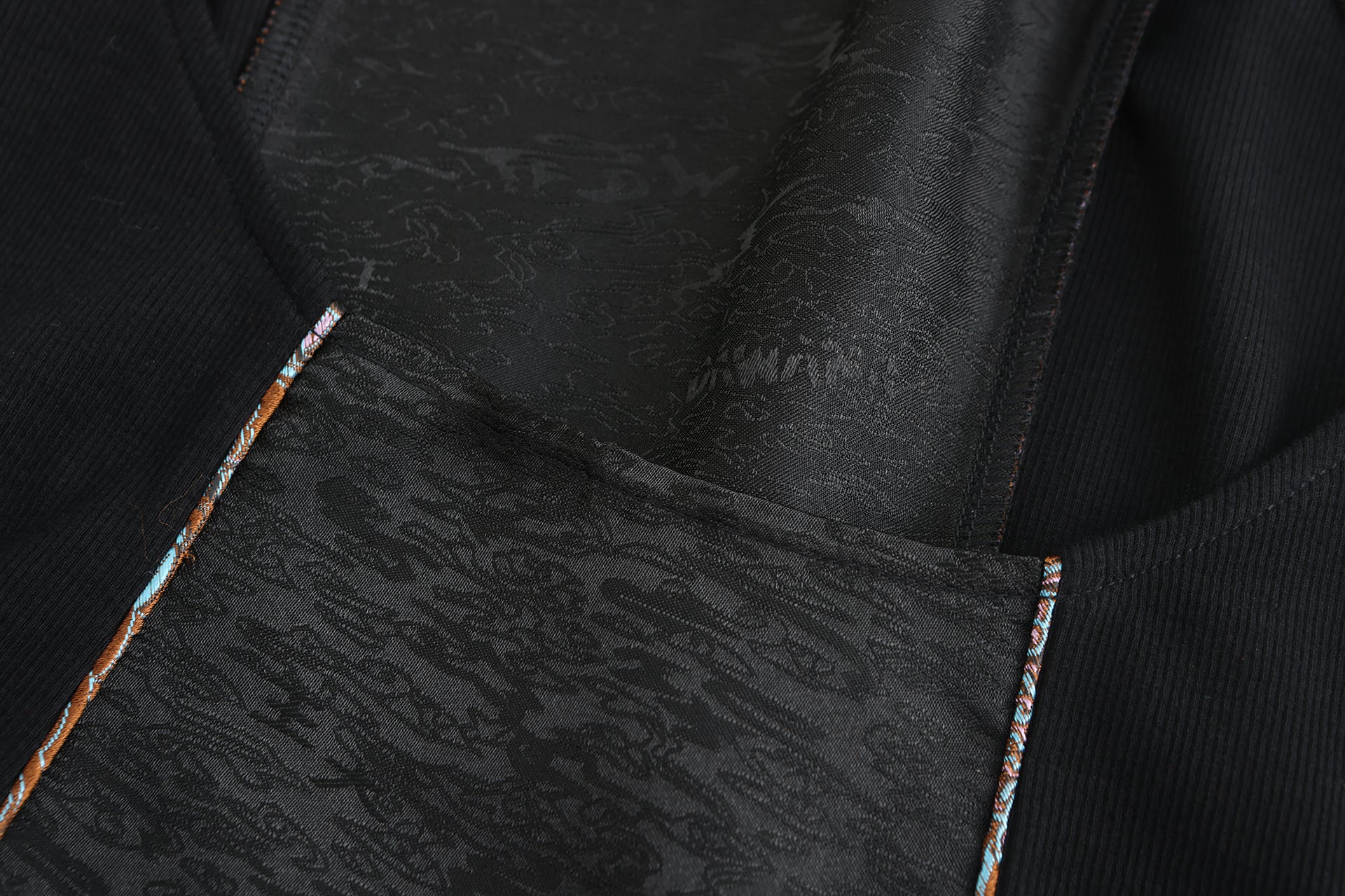 Jie Cutout Mini Dres, Brocade/ Stretch Knit Patch, back close up