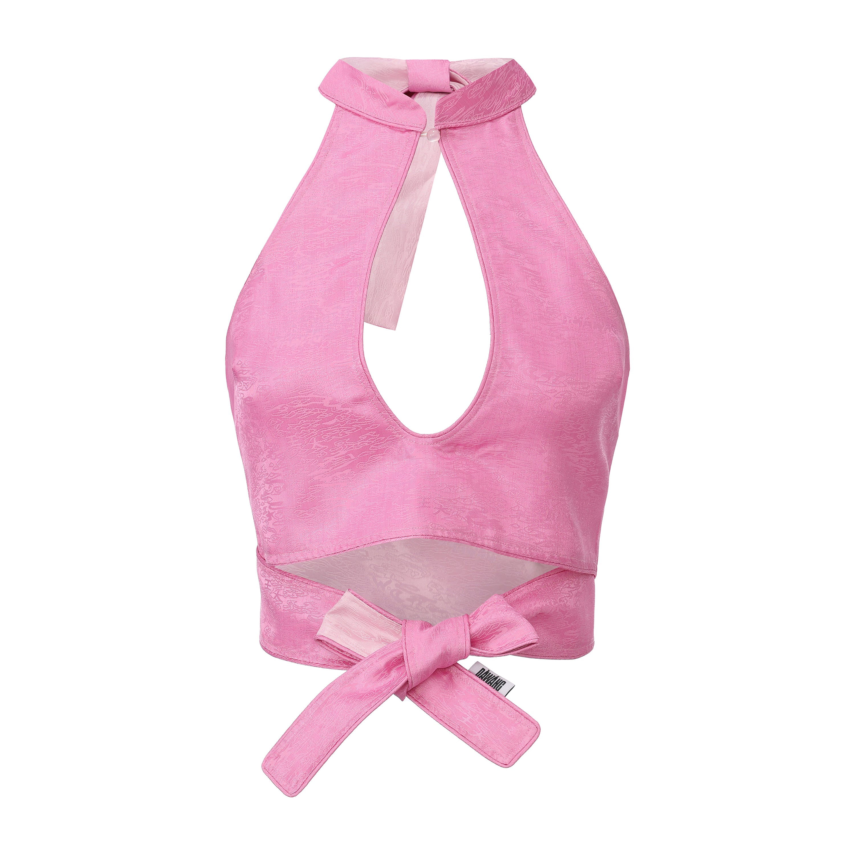 Xi Keyhole Reversible Tie-up Top Pink
