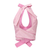 Xi Keyhole Reversible Tie-up Top Pink