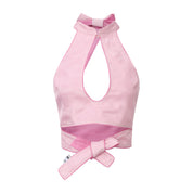 Xi Keyhole Reversible Tie-up Top Pink