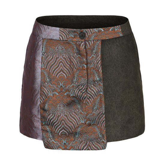 Dan Denim Patch Mini Skirt