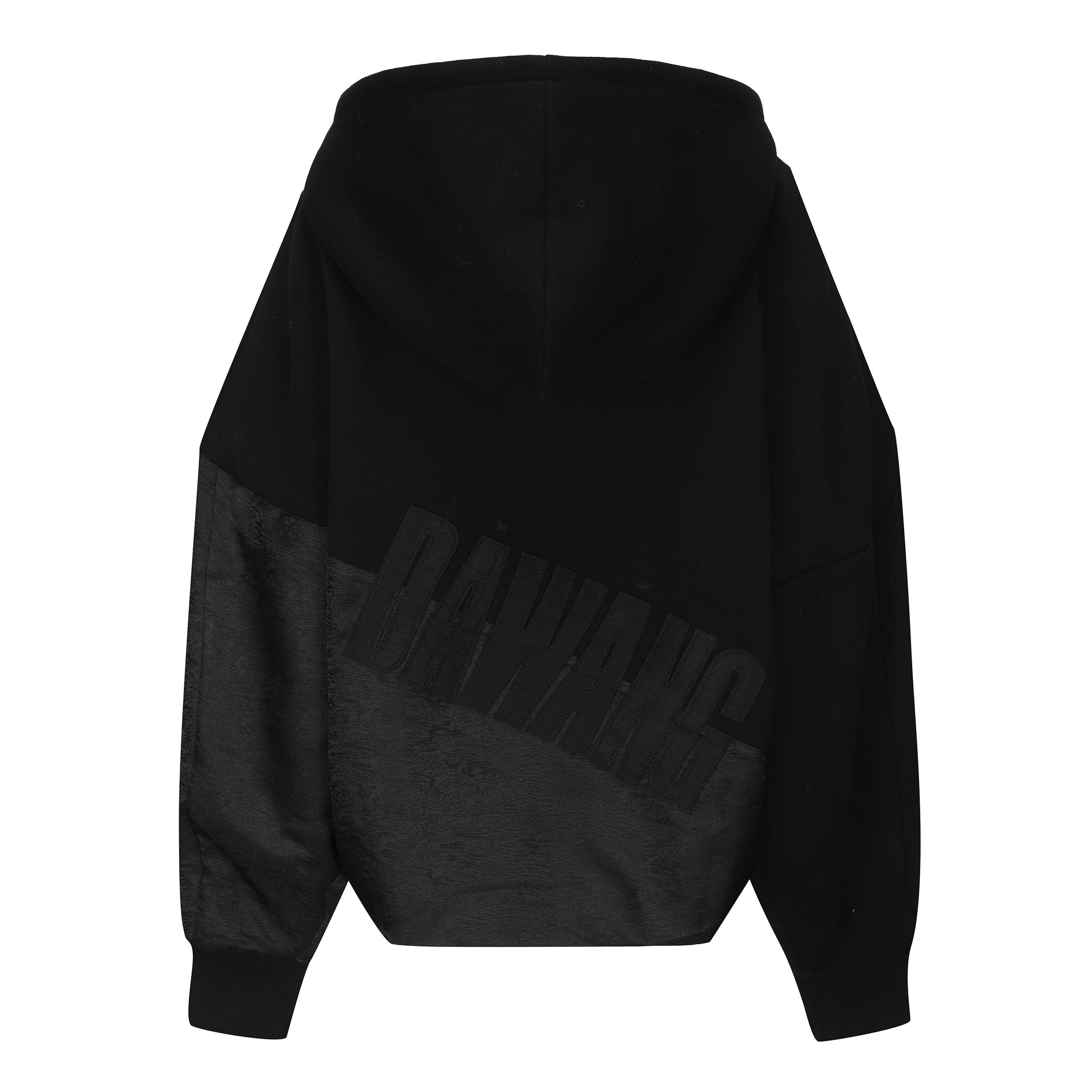 Han Patch Double Layer Hoodie, Drop Shoulder Oversized Fit, DAWANG Logo Patch on back, cotton, back