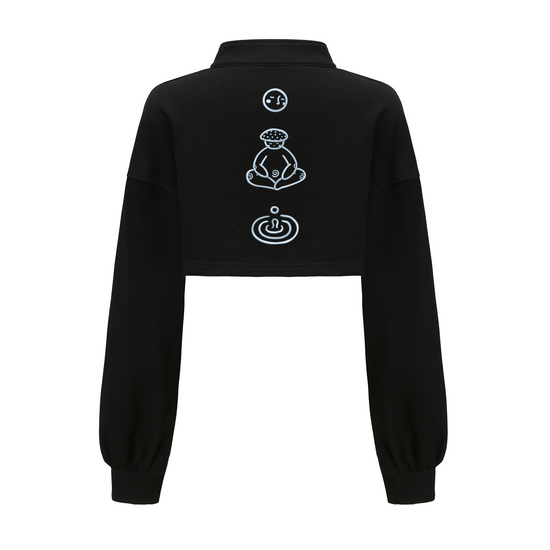 Mugwort x DAWANG Open Collar Crop Top