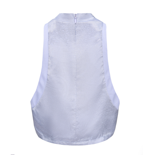 Gong High-neck Cutout Crop Top