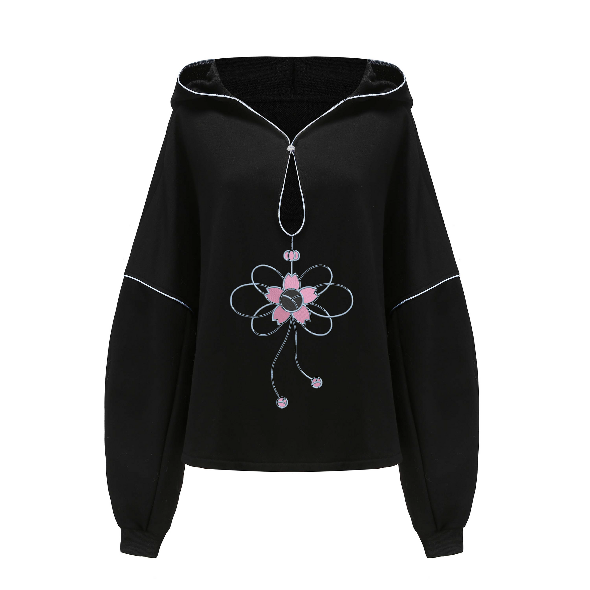 Baobae x DAWANG Open Neck Drawstring Adjustable Hoodie