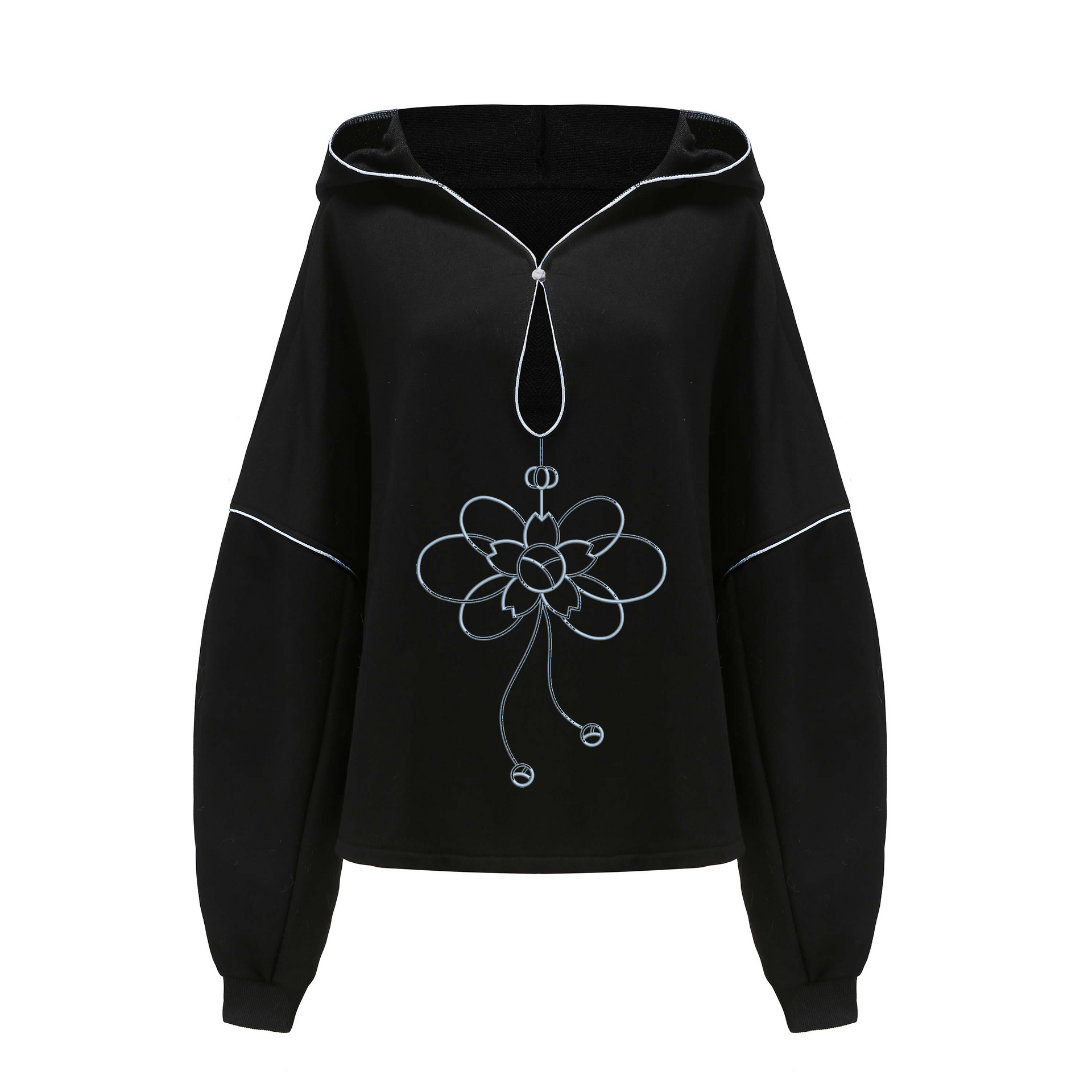 Baobae x DAWANG Open Neck Drawstring Adjustable Hoodie