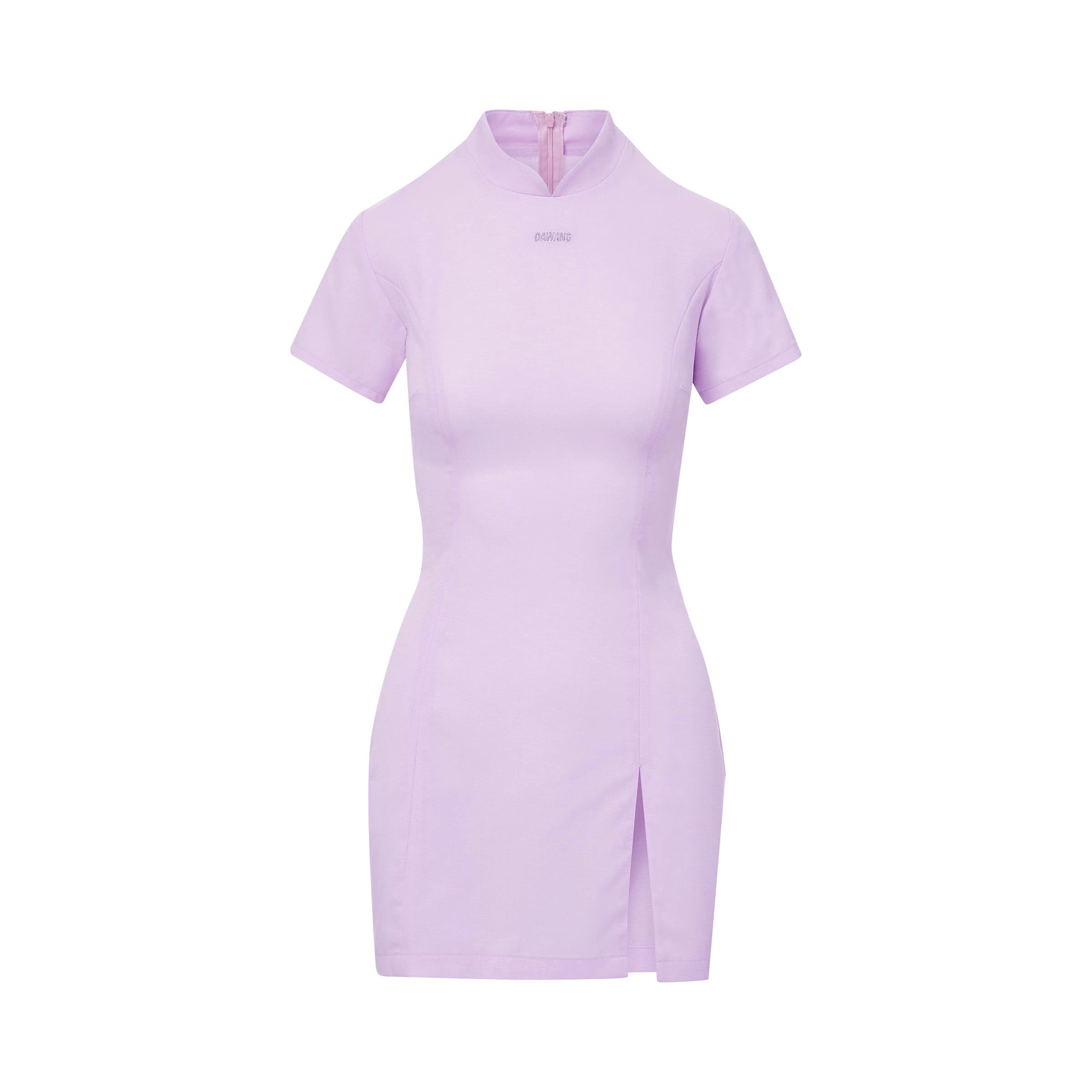 Lesley Linen Qipao Mini Dress Lavender Large / Lavender Lesley Linen Qipao Mini Dress Lavender Large / Lavender