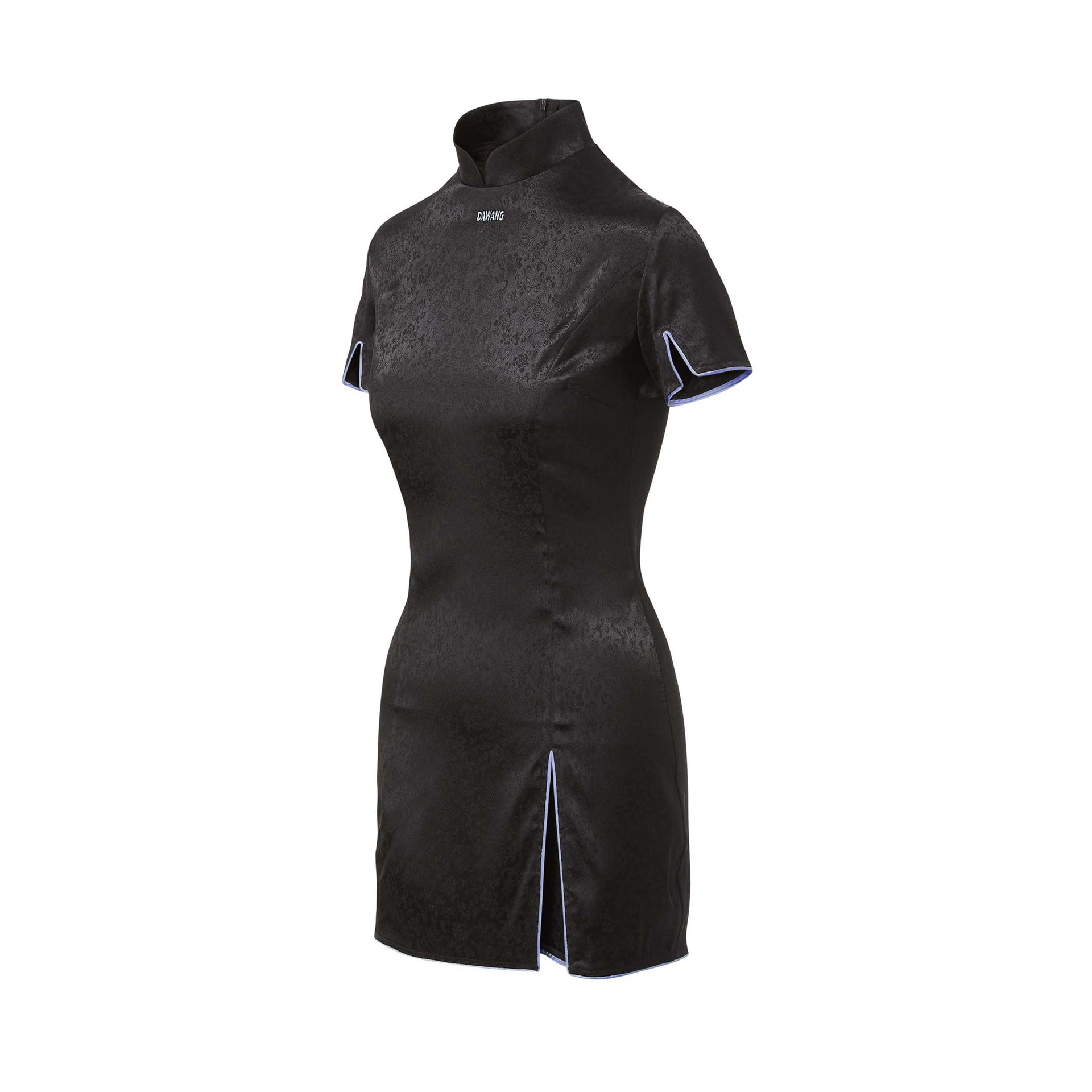 Noma Brocade Mini Dress, Piping, black, left-side