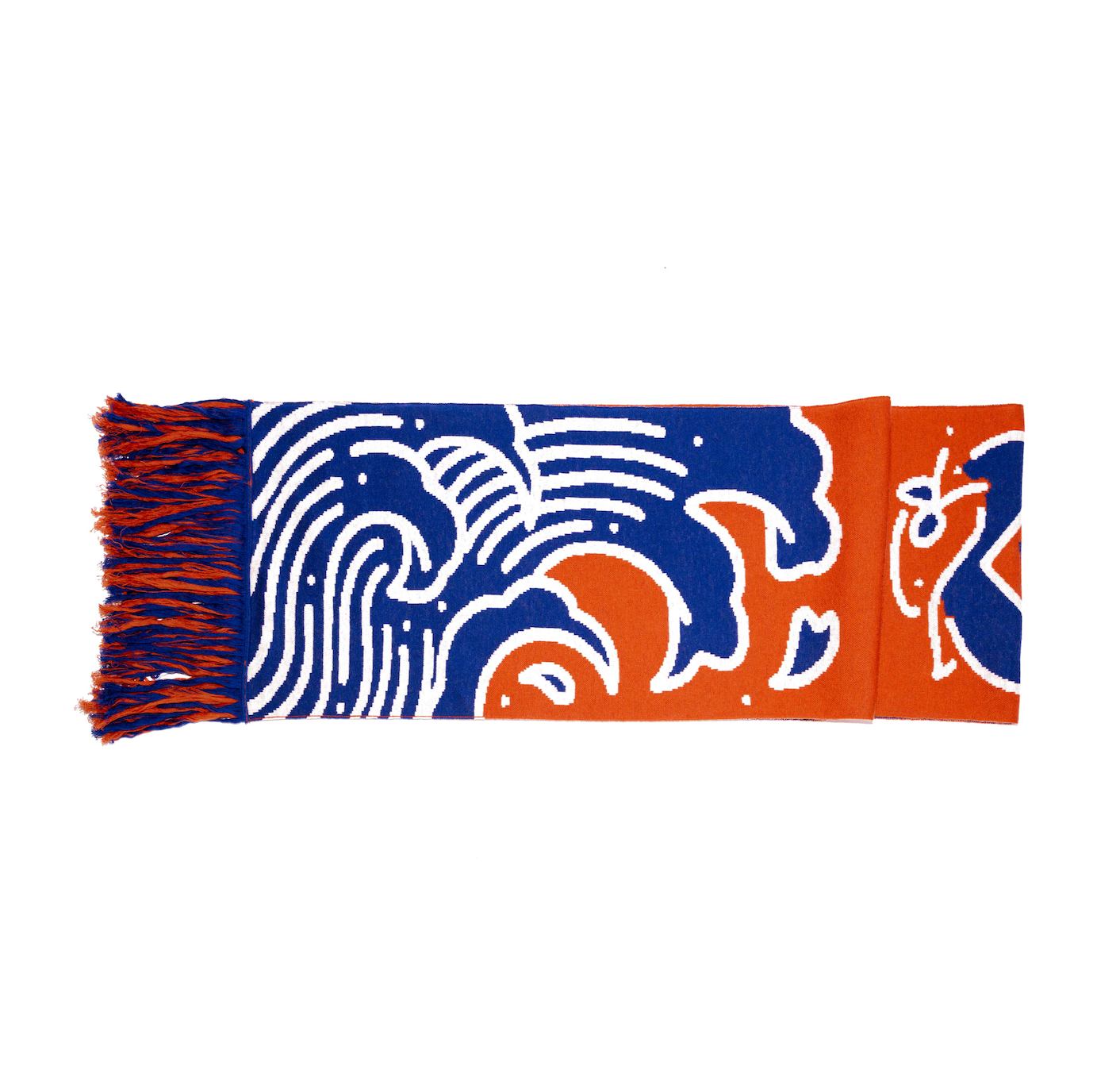 Ganbei Reversible Intarsia Wool Scarf