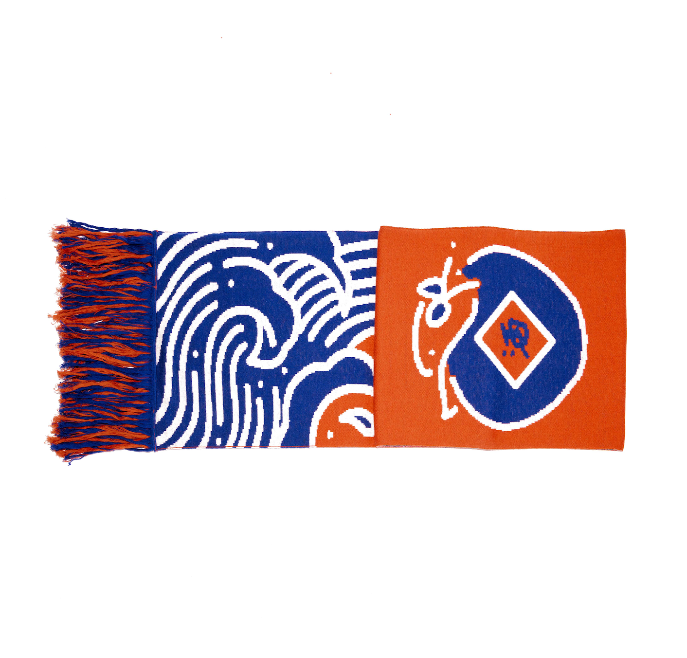 Ganbei Reversible Intarsia Wool Scarf