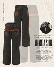 Za WideLeg Denim/Brocade Patch Jeans x A.Shin.Mart