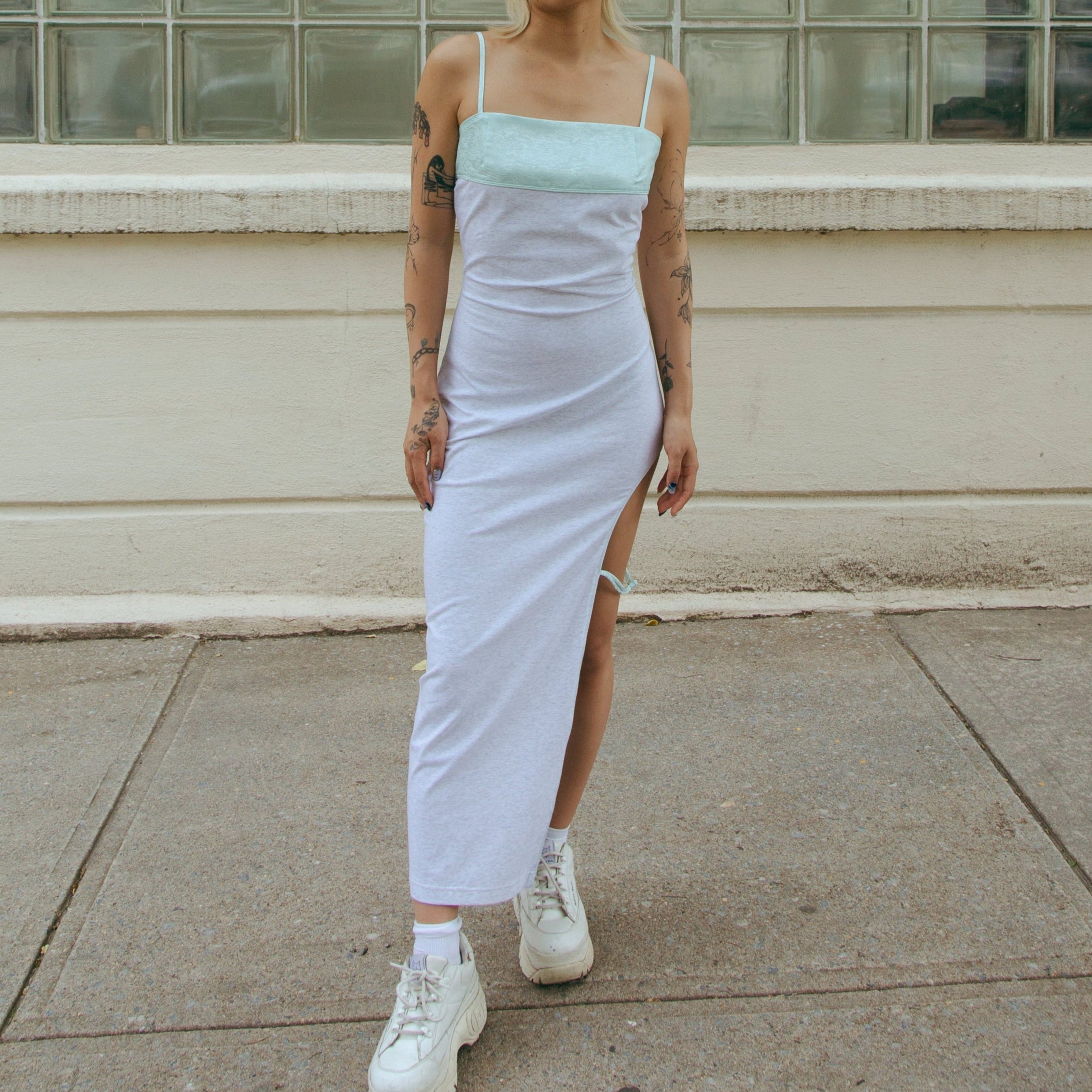 Qing Cutout Dress Jade Blue