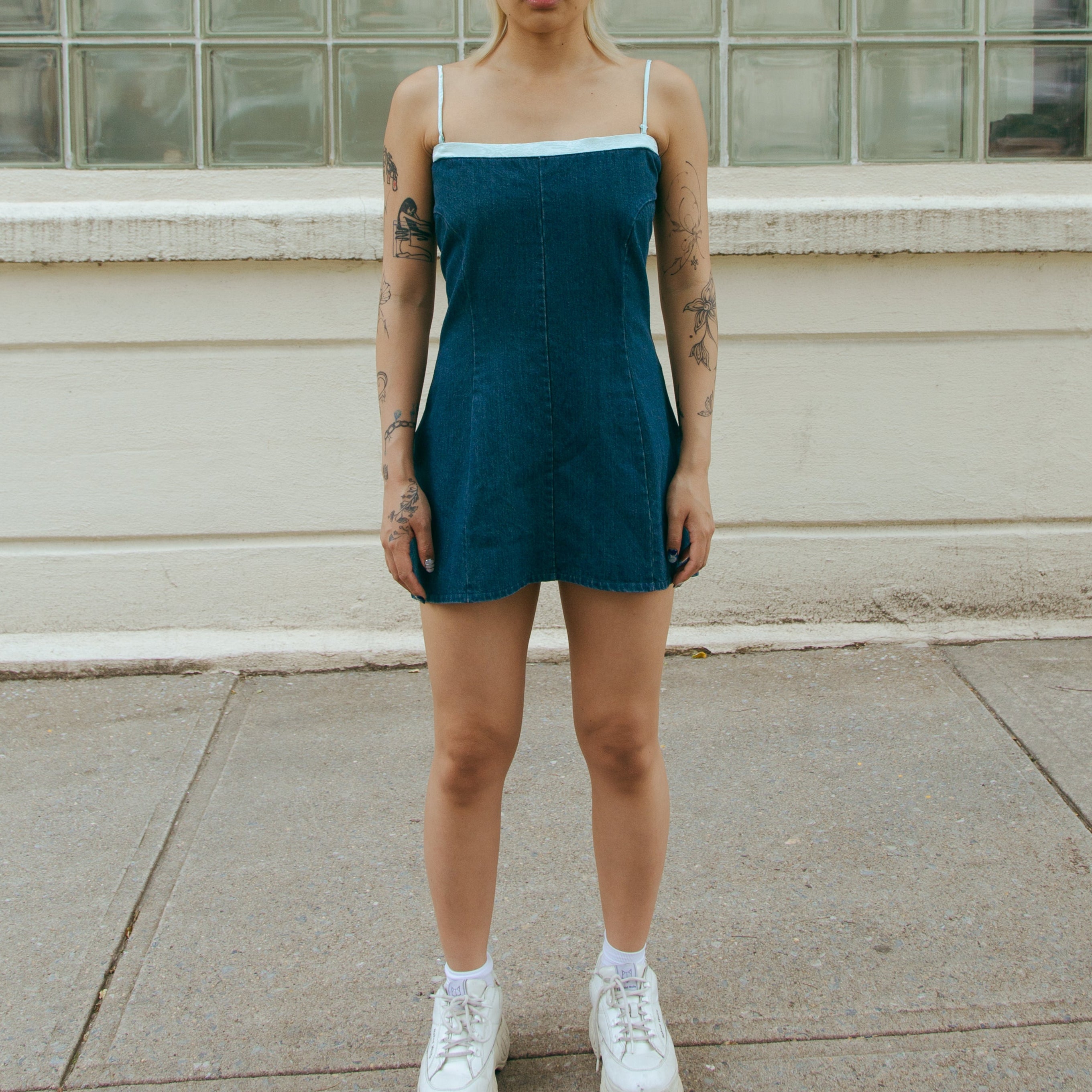 Pei Denim Detachable Strap Dress