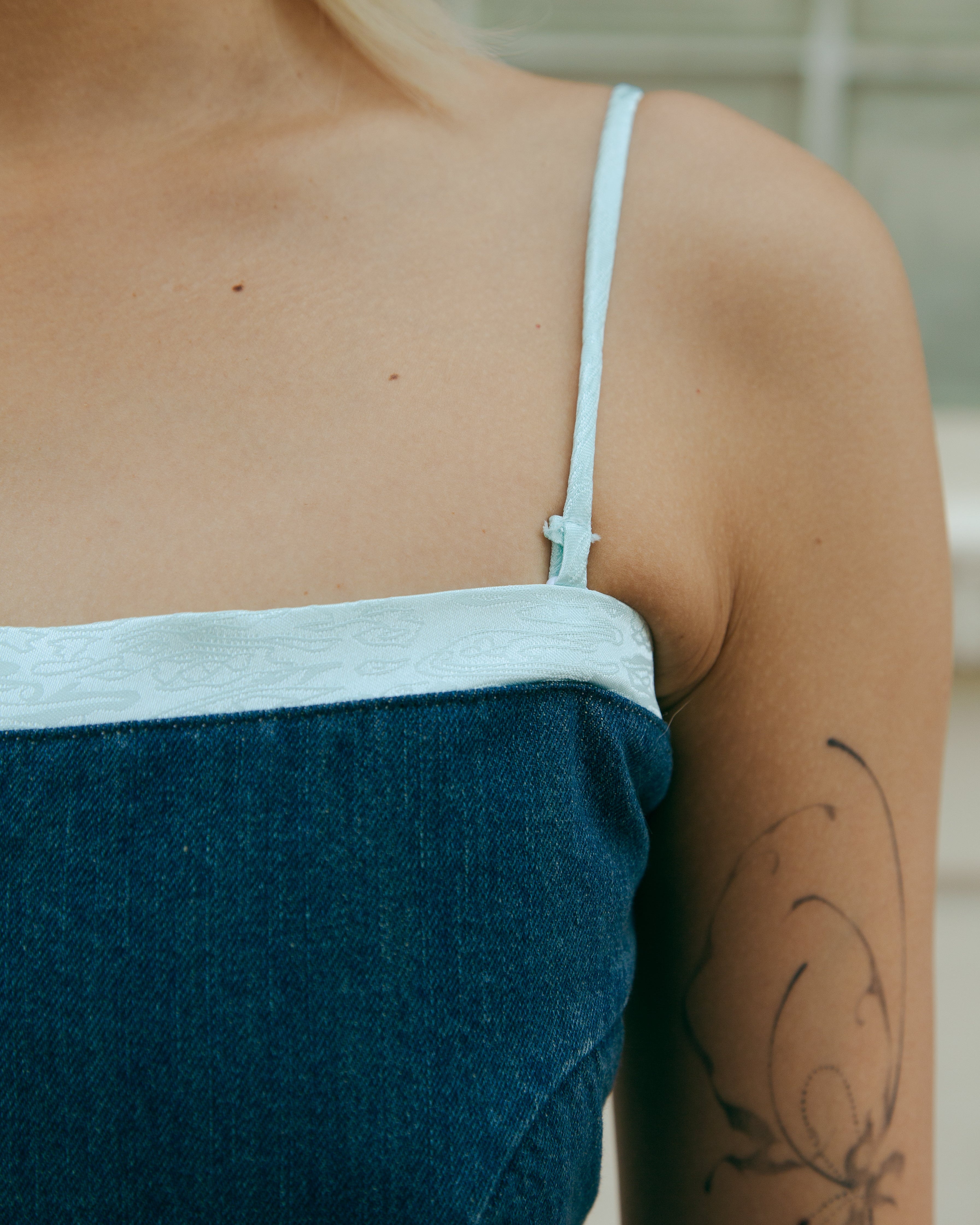 Pei Denim Detachable Strap Dress