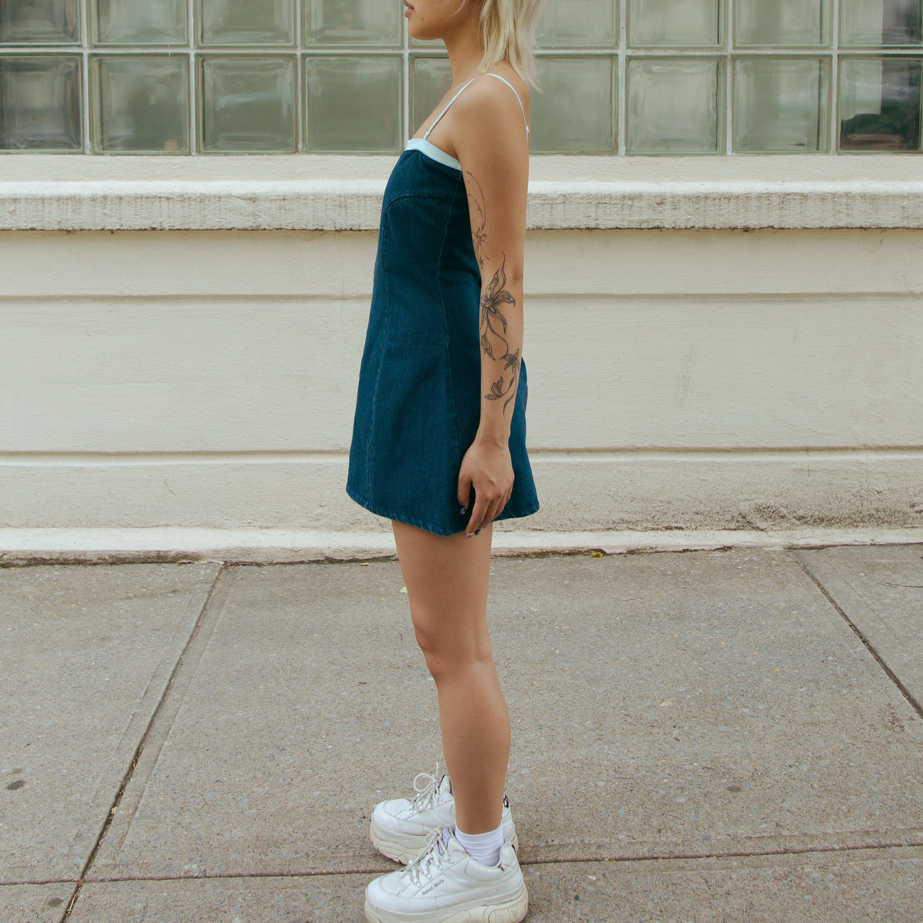 Pei Denim Detachable Strap Dress