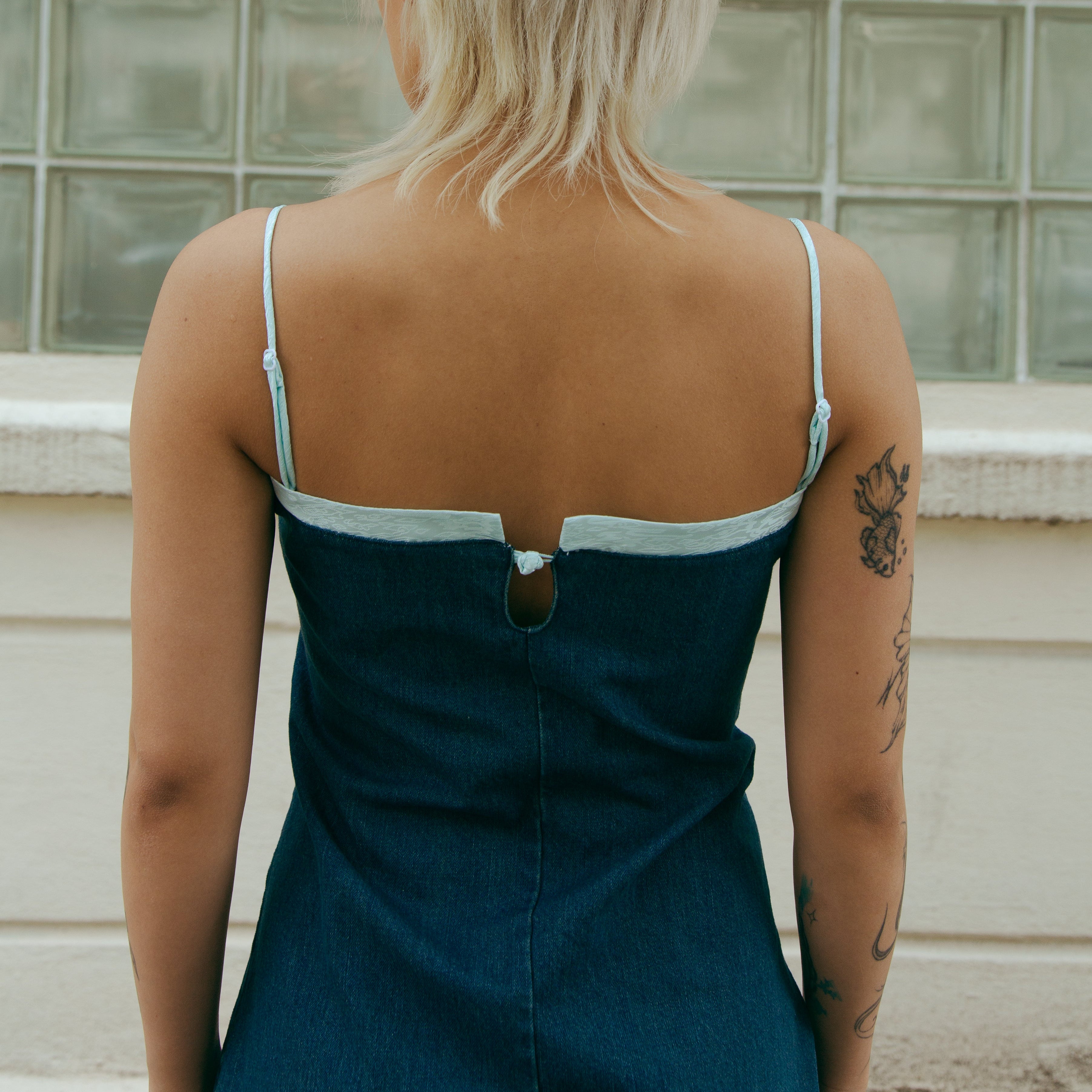 Pei Denim Detachable Strap Dress