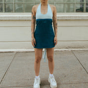 Leng Patch Denim Mini Dress