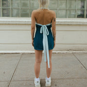 Leng Patch Denim Mini Dress