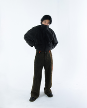 Wang Patch Denim Wide Leg Pants Phoenix Red
