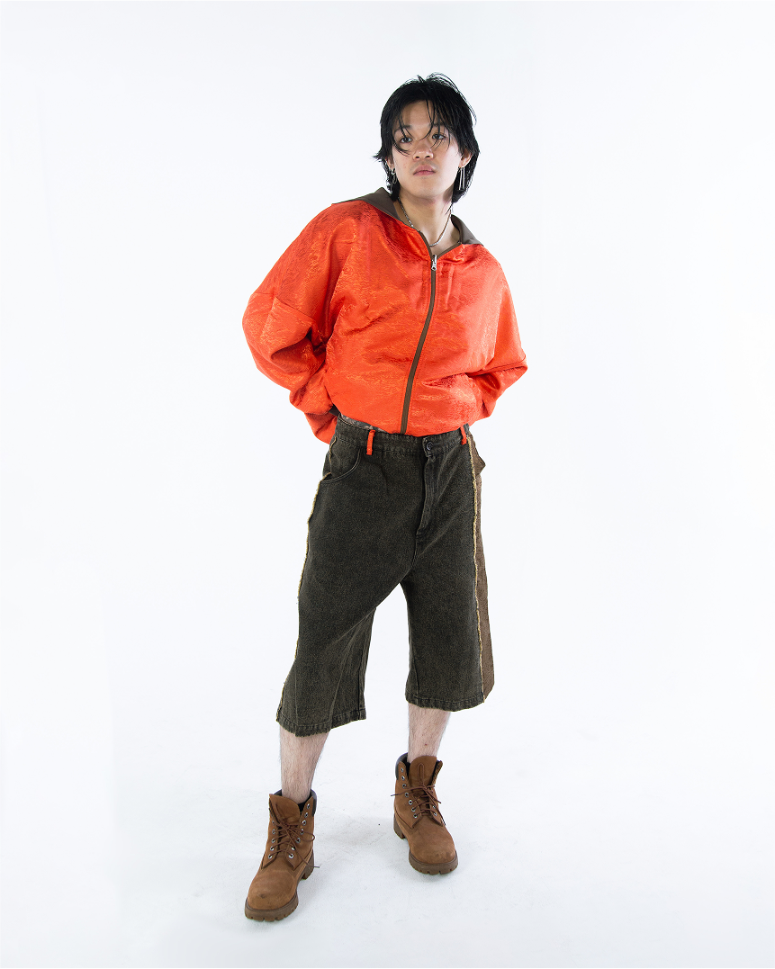 Ye Cargo Denim Shorts Phoenix Red