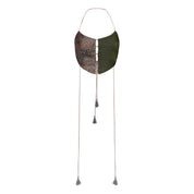 La Contrast Apron Top, Denim Brocade Contrast, Front Cut Out, front