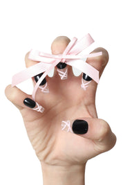 Pink Ribbons Press-on Nails by Misha Elle x Never Have I Ever