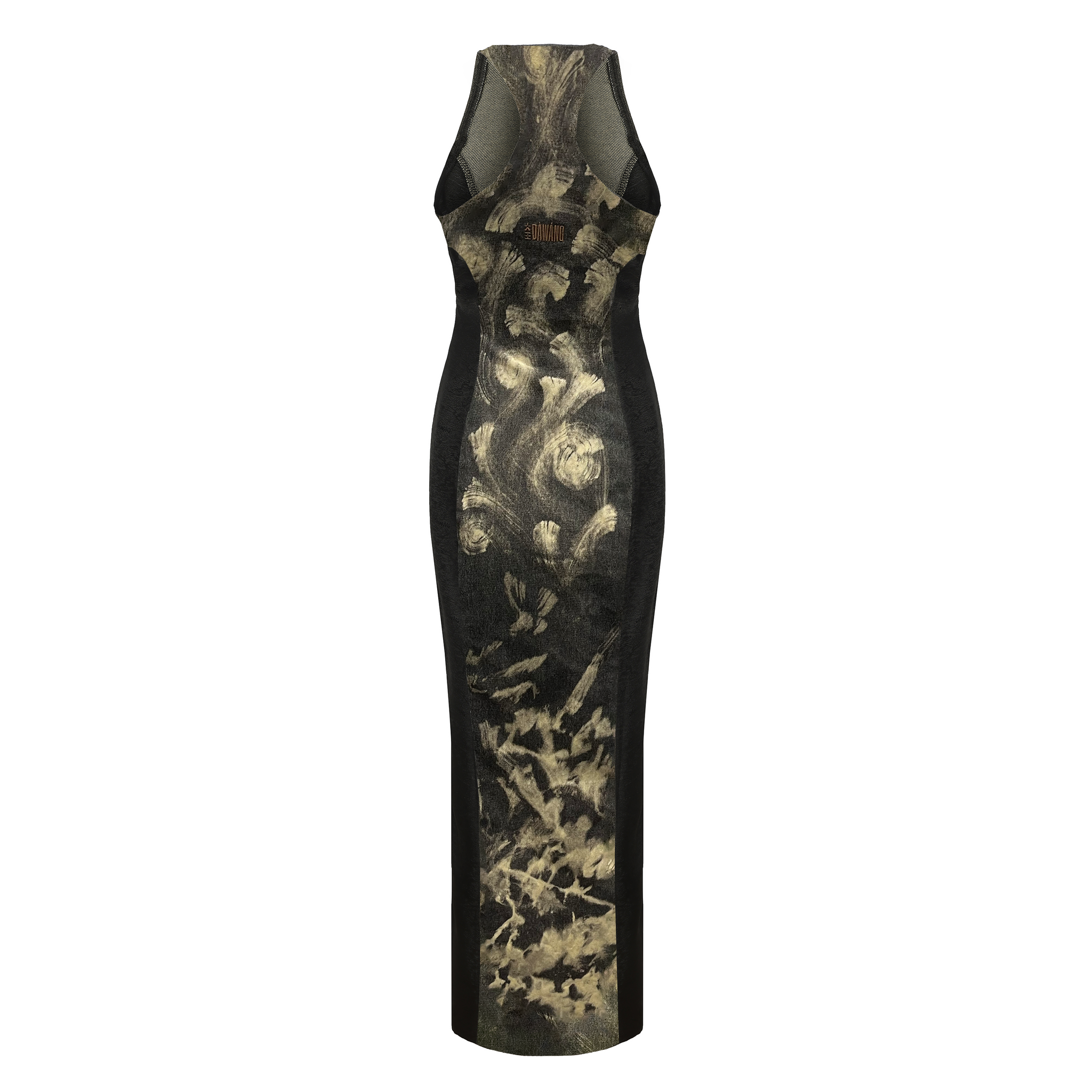 Glisten Denim Brocade Maxi Dress – DAWANGNEWYORK