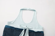 Leng Patch Denim Mini Dress