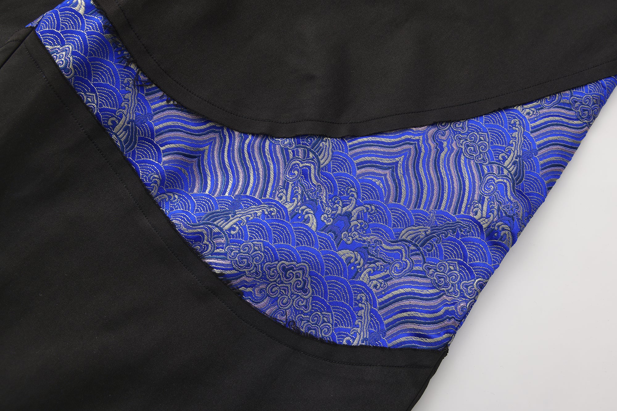 Deng Cotton/Brocade Patch Pants