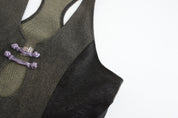 Ru Patch Denim Brocade Maxi Dress SAMPLE SALE