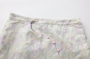 Zhen Side Button Mini Skirt Green