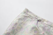 Zhen Side Button Mini Skirt Green