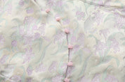 Zhen Side Button Mini Skirt Green