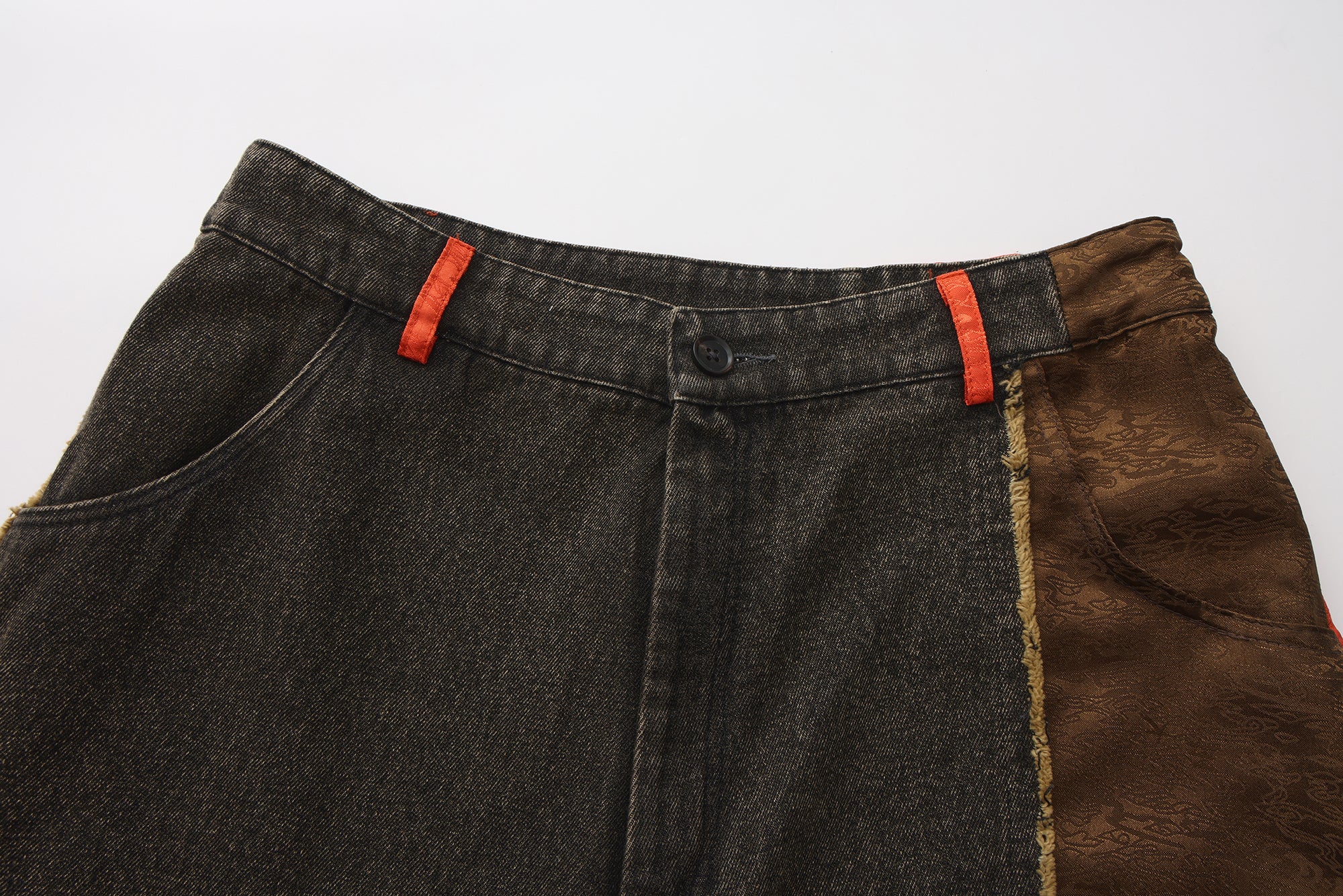 Ye Cargo Denim Shorts Phoenix Red