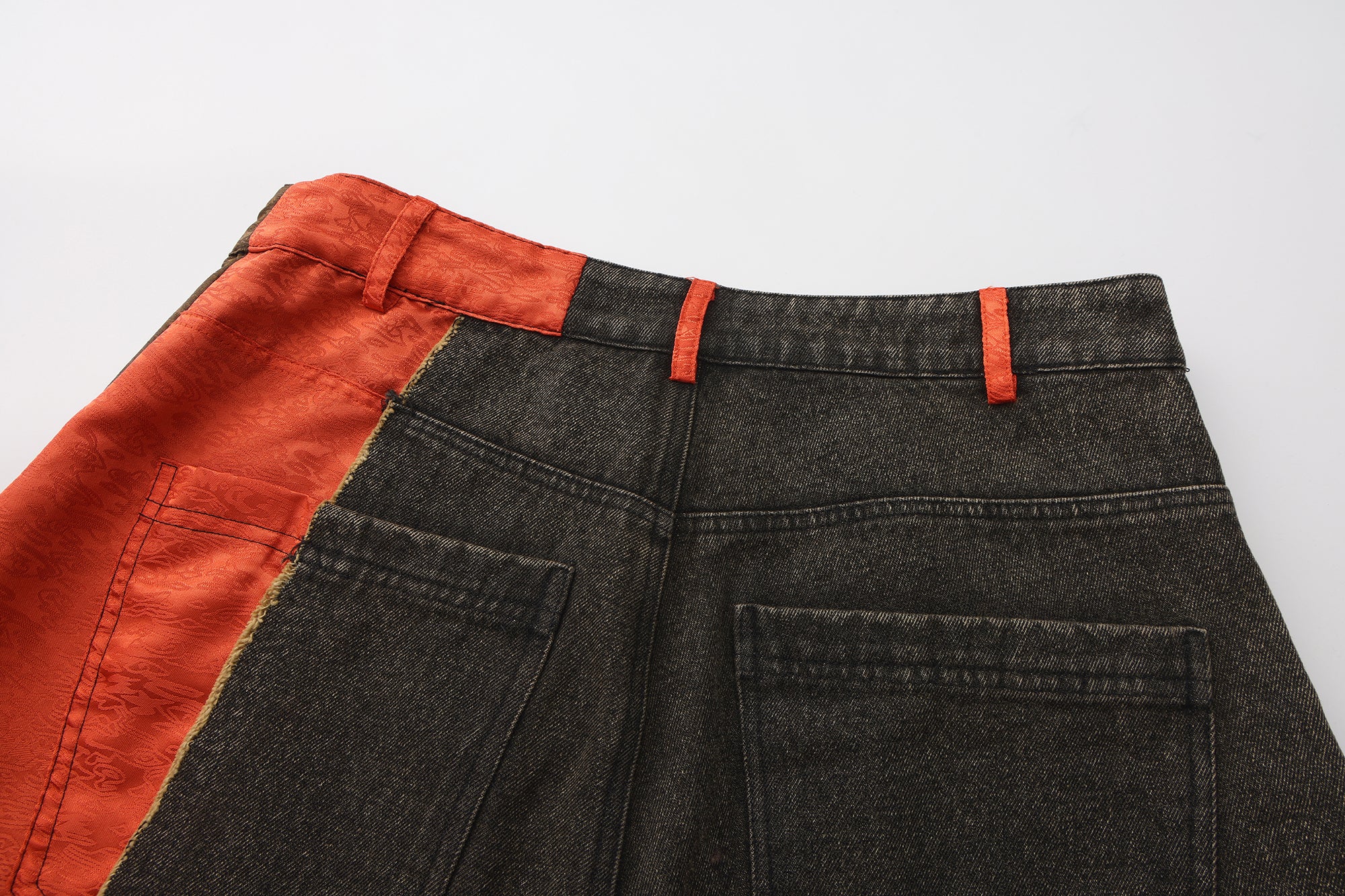 Ye Cargo Denim Shorts Phoenix Red