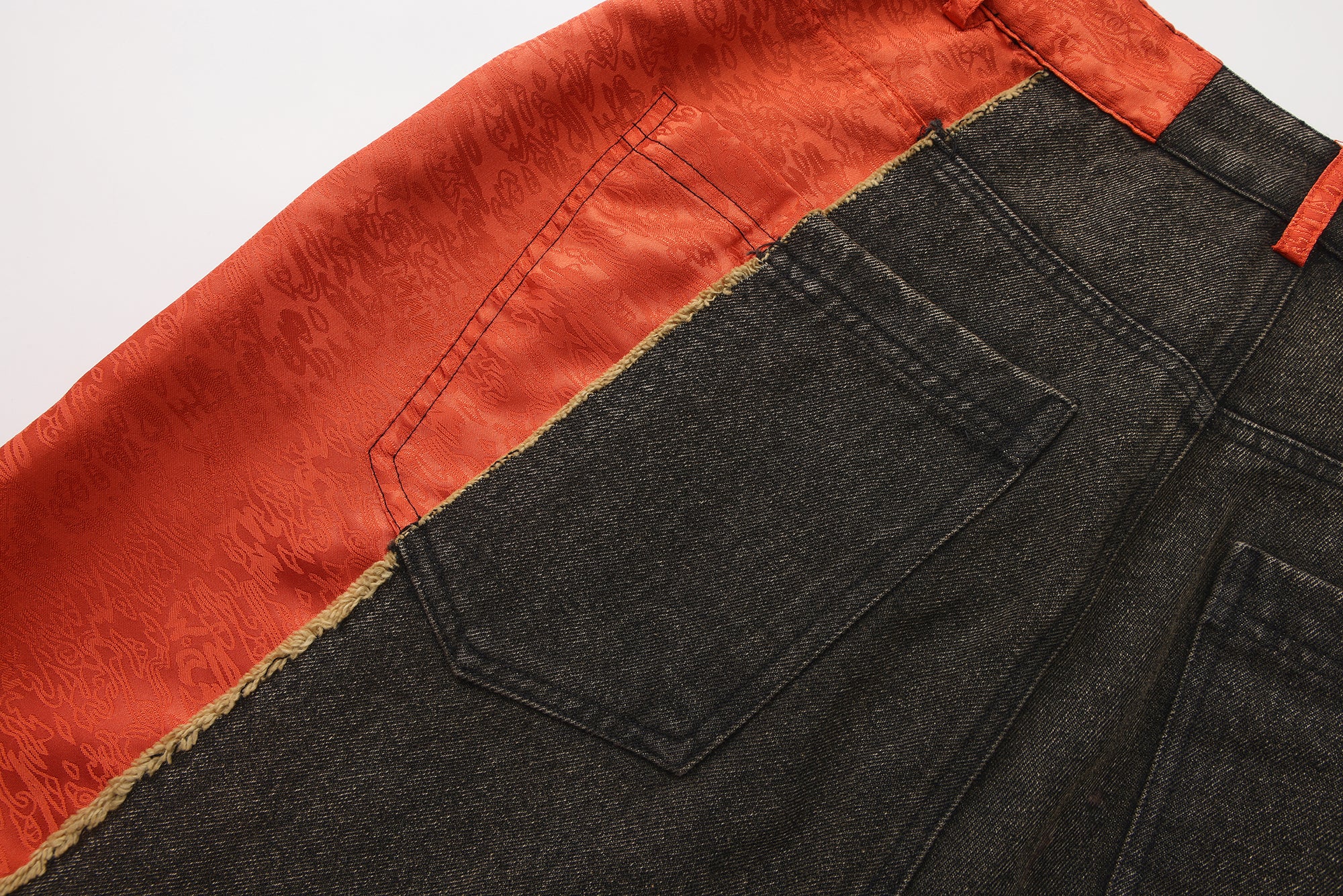 Ye Cargo Denim Shorts Phoenix Red