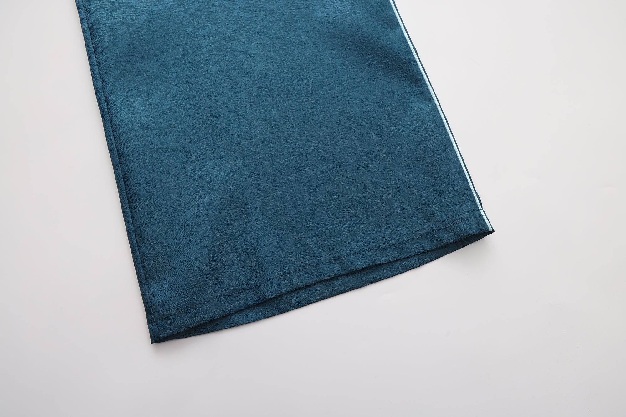 Fu Brocade Wide Leg Track Pants Forest Blue