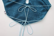 Dong Cropped Reversible Apron Top Jade Blue