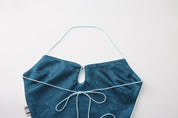 Dong Cropped Reversible Apron Top Elixir Blue