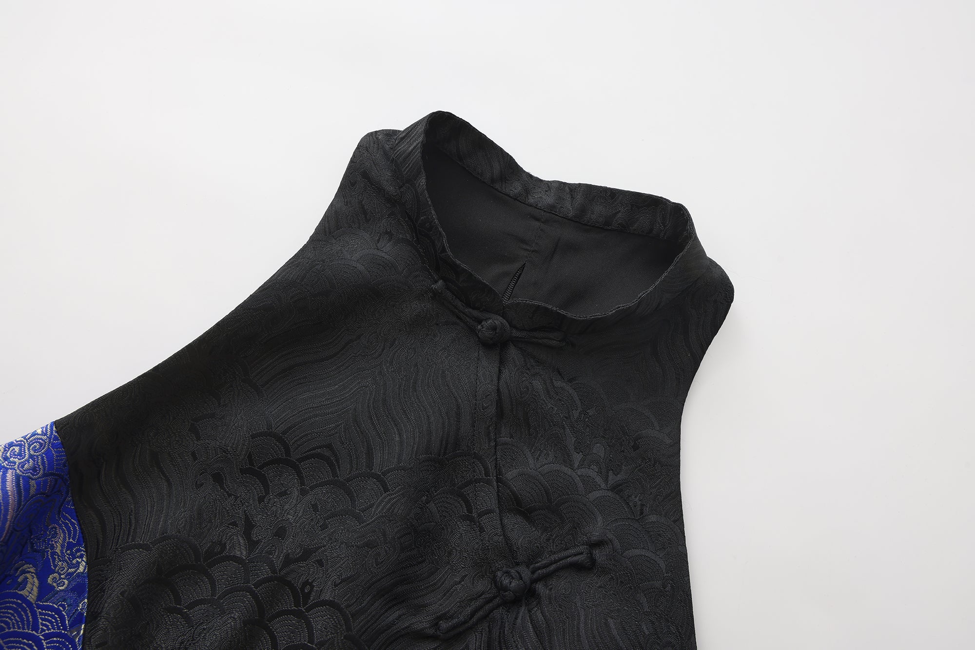 Hai Brocade Patchwork Crop Top Black