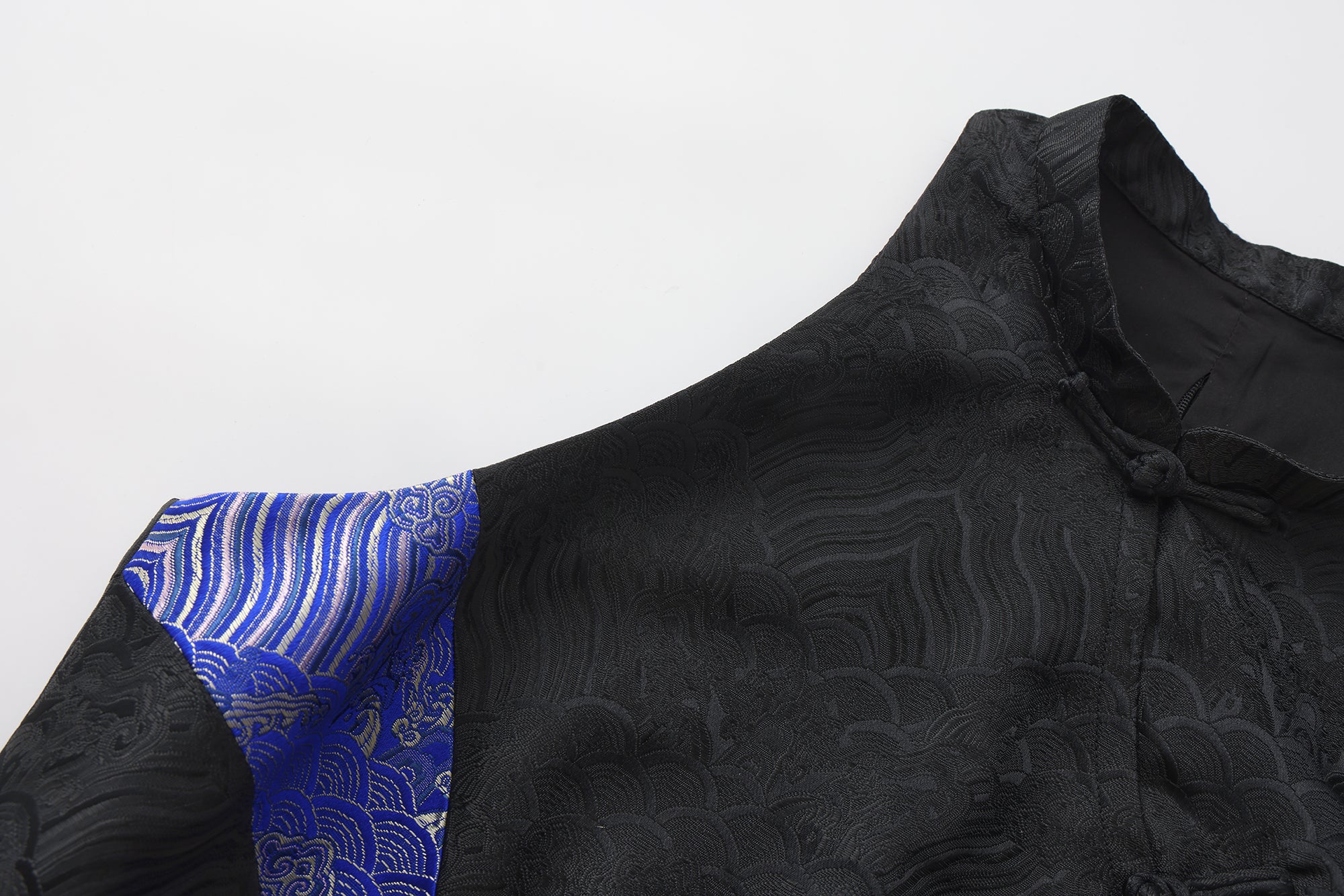 Hai Brocade Patchwork Crop Top Black