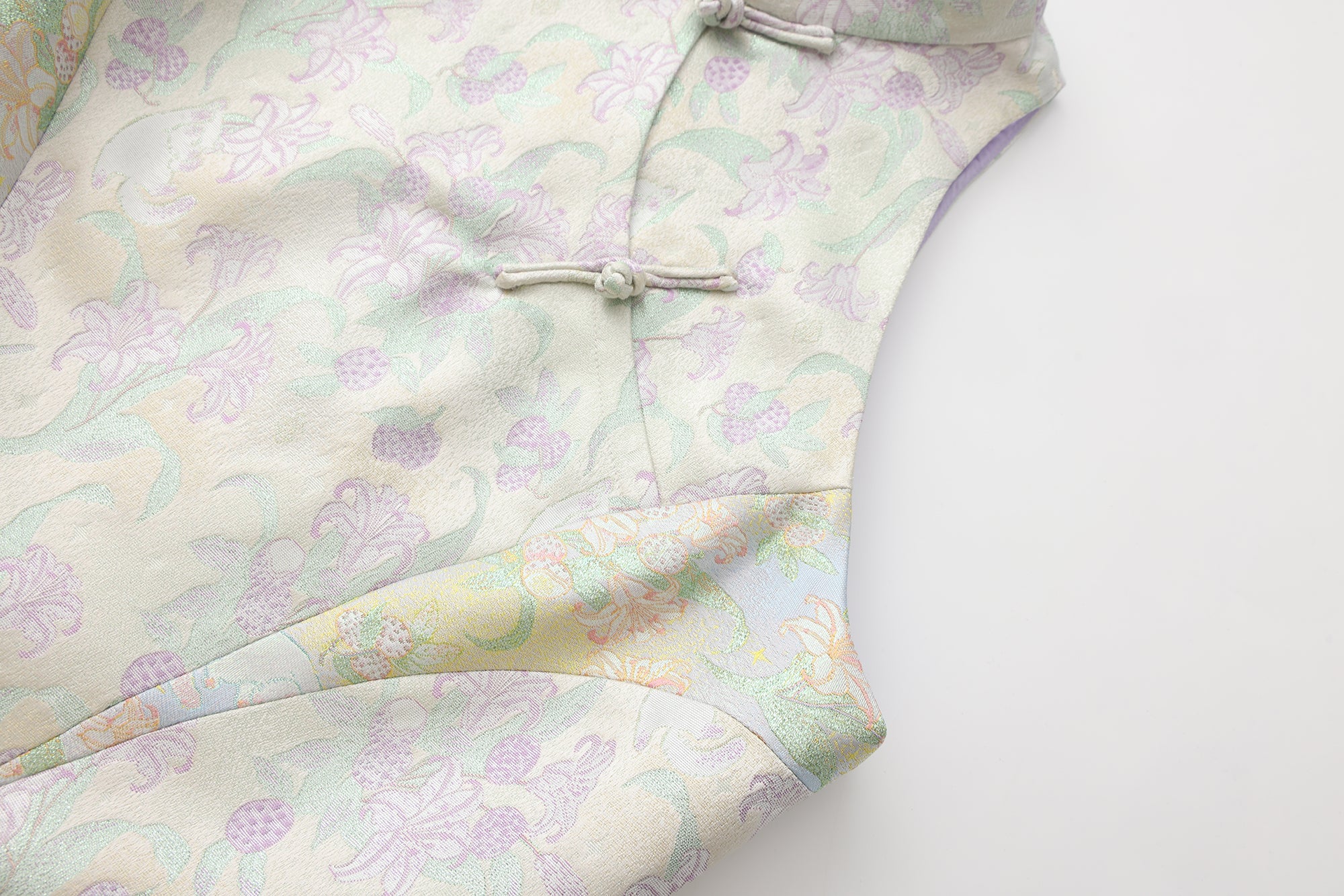 Hai Brocade Patchwork Crop Top Green