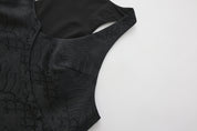 Song V Wrap Brocade Crop Top Black