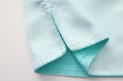 Luka Brocade Button Front Shirt Jade Blue
