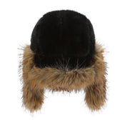 Lei Reversible Fur Trapper Hat Black/Brown